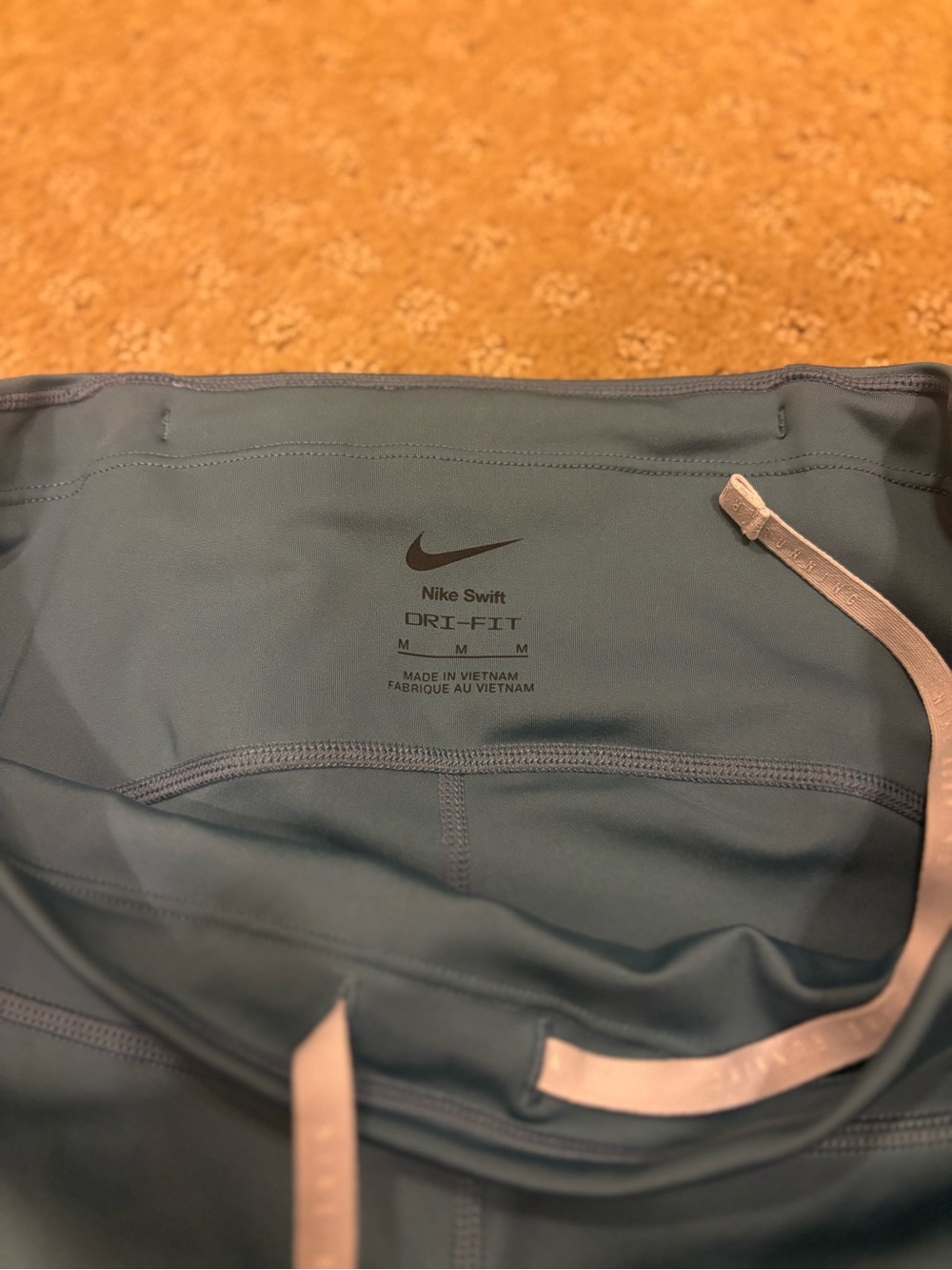 Women’s Nike Swift Dri-FIT Leggings - Teal with Light Pink Drawstring Sz M